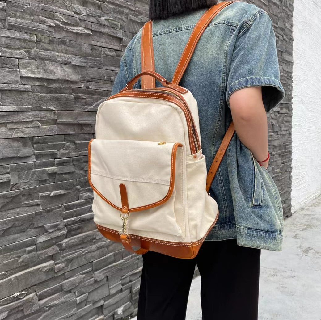 Large Capacity Backpack with Vintage Design for Travel and Daily Use