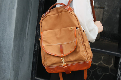 Stylish Vintage Canvas Backpack with Multiple Compartments