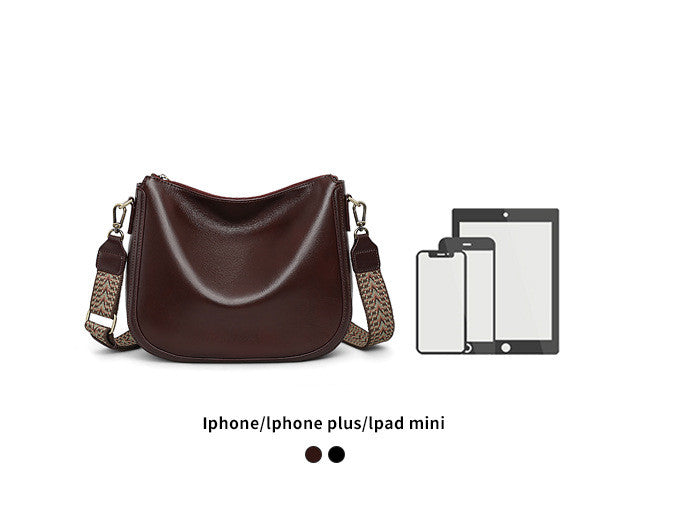 Polished Leather Crossbody Bag Ladies woyaza