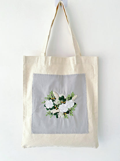 sustainable floral embroidered bag for casual outings