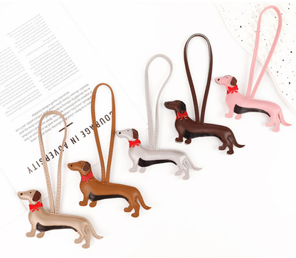 Dachshund dog pendant accessory for a backpack