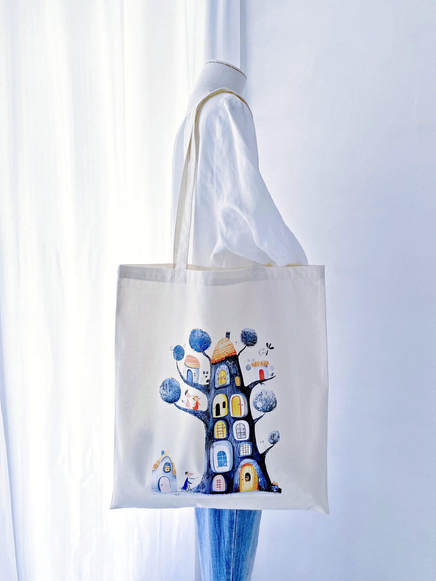 Dream Treehouse tote bag, designed for those who love adding a bit of whimsy to their sustainable lifestyle—great as a gift for someone who appreciates both style and purpose.