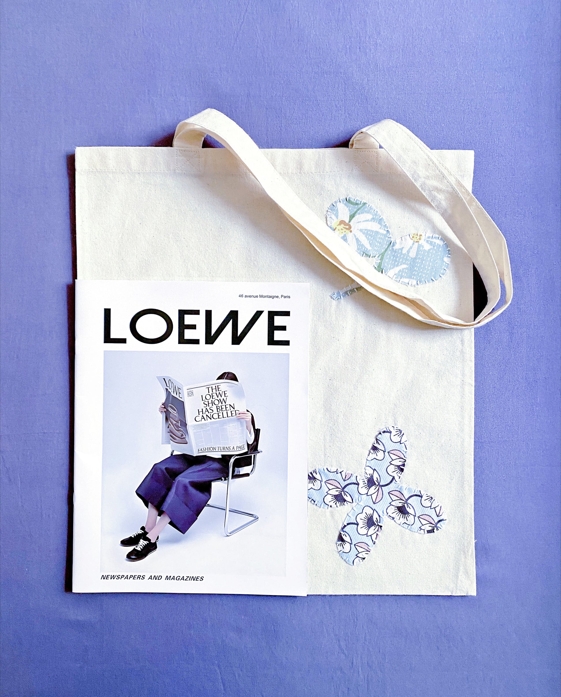 Natural cotton tote with stitched patchwork design, chosen by users who want a bag that feels light, breathable, and emotionally easy to use