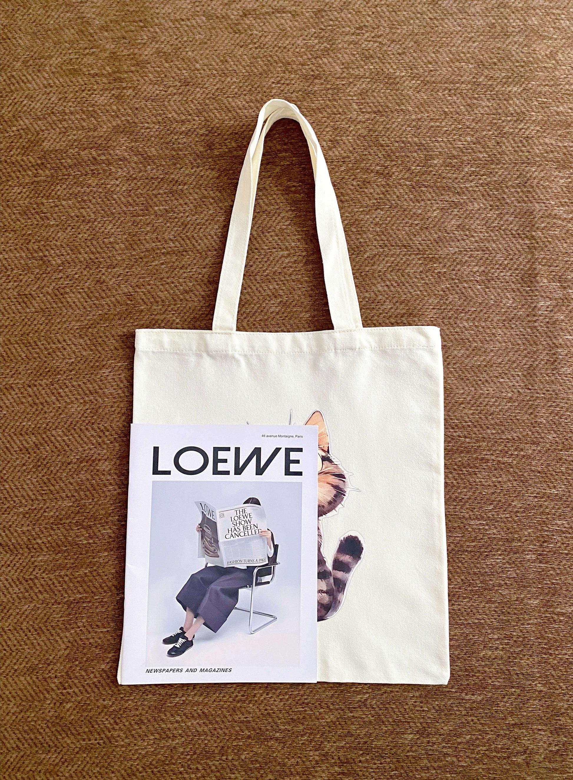 lightweight fabric tote for bookstore visits and coffee runs
