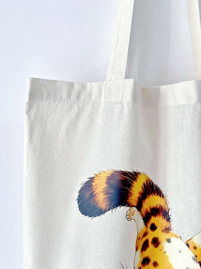 This spacious, soft cotton tote with an orange cat print is a must-have for gift-givers looking for something eco-friendly and stylish.