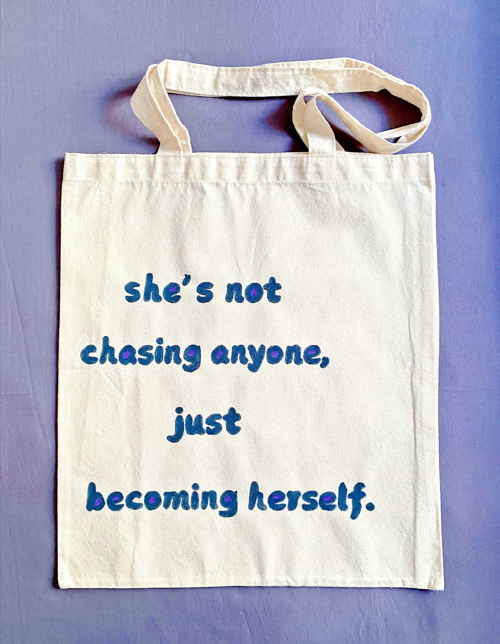 soft eco cotton tote bag with inspirational English short phrases
