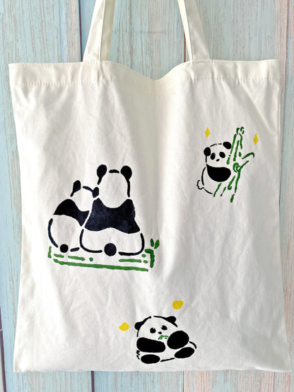panda print canvas tote as a thoughtful gift idea