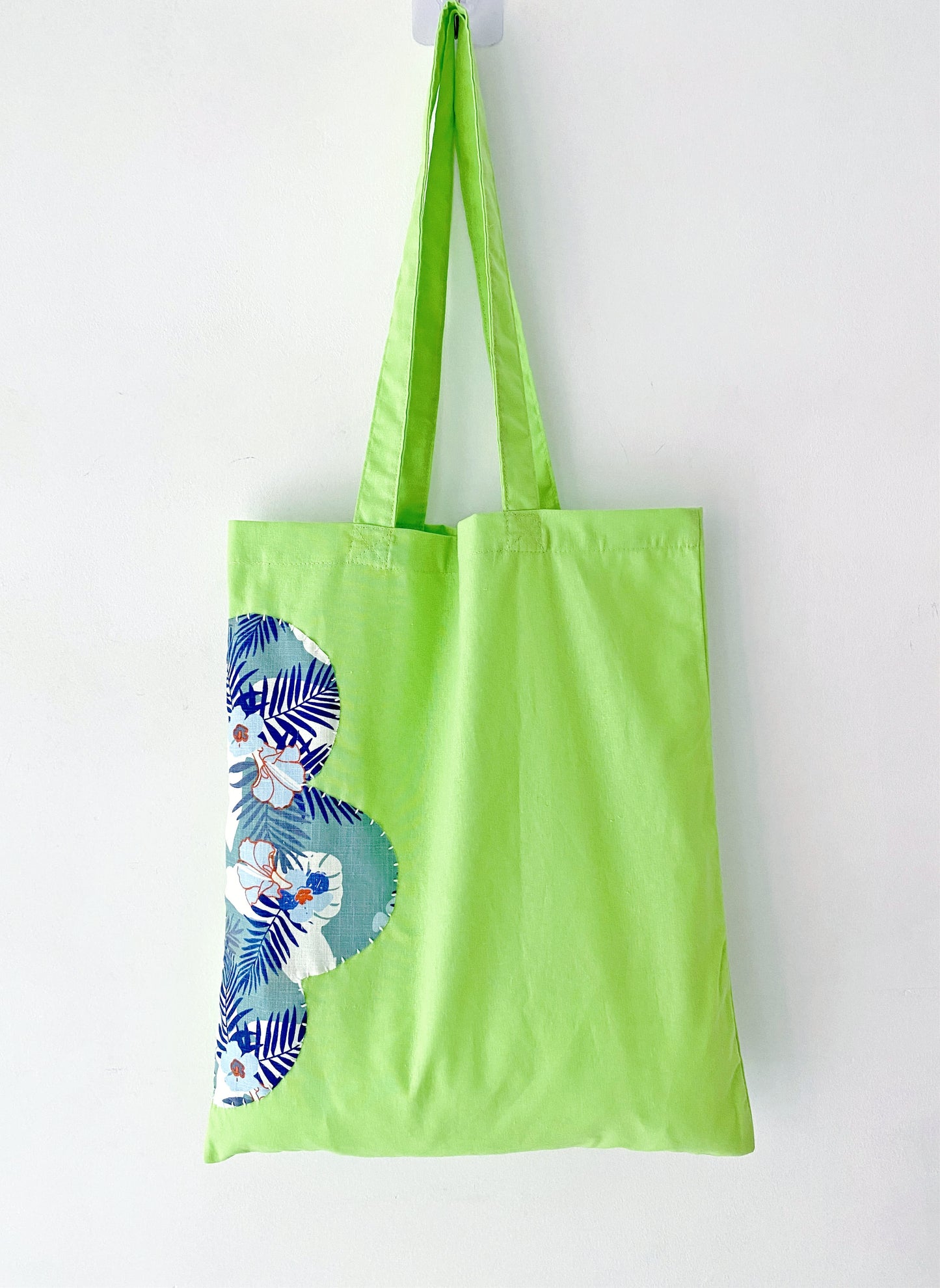 Bohemian style hand-stitched green shoulder bag