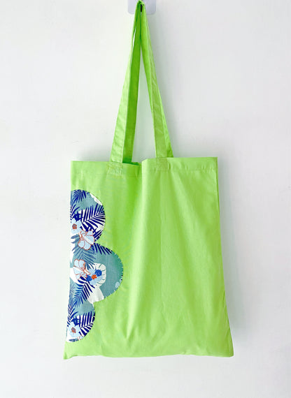 Bohemian style hand-stitched green shoulder bag