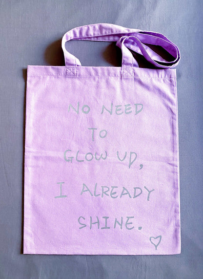 soft purple cotton tote bag for everyday essentials