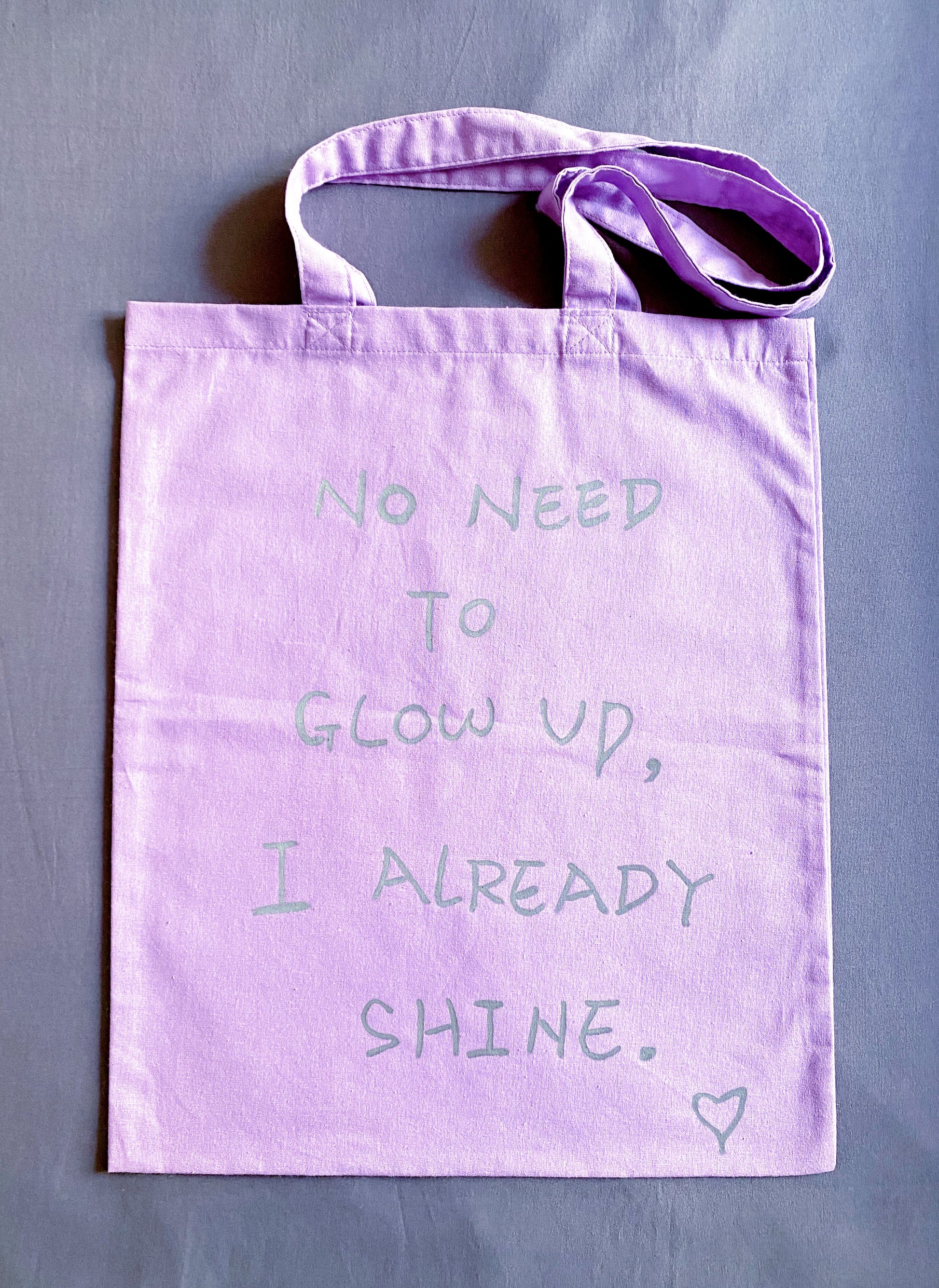 soft purple cotton tote bag for everyday essentials