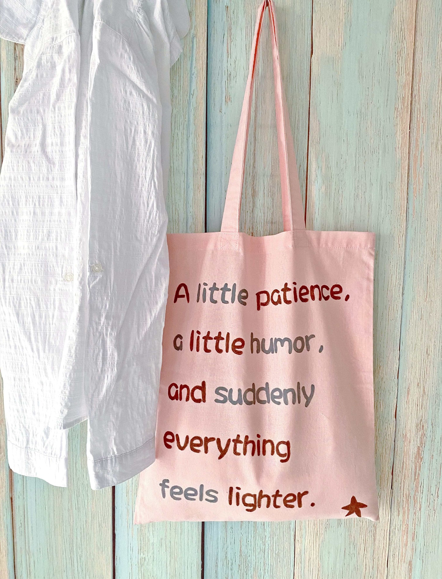 Oversized cotton tote perfect for students or travel essentials.