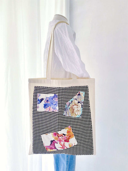 Bohemian style large tote, ideal for carrying essentials or groceries.