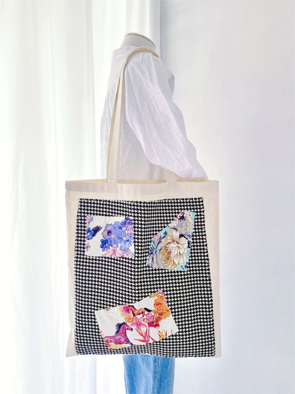 Bohemian style large tote, ideal for carrying essentials or groceries.