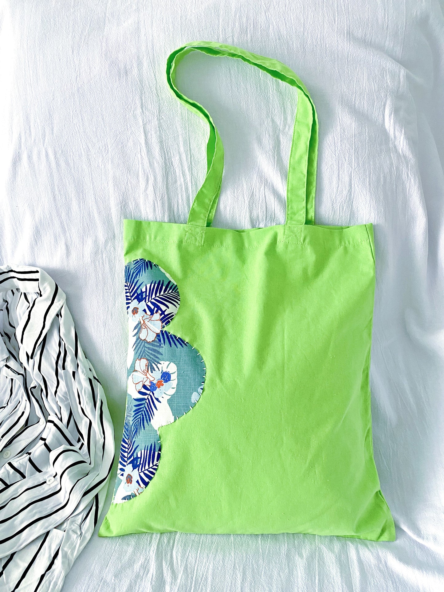 Crumpled soft texture of a natural fiber bag showing its packable design