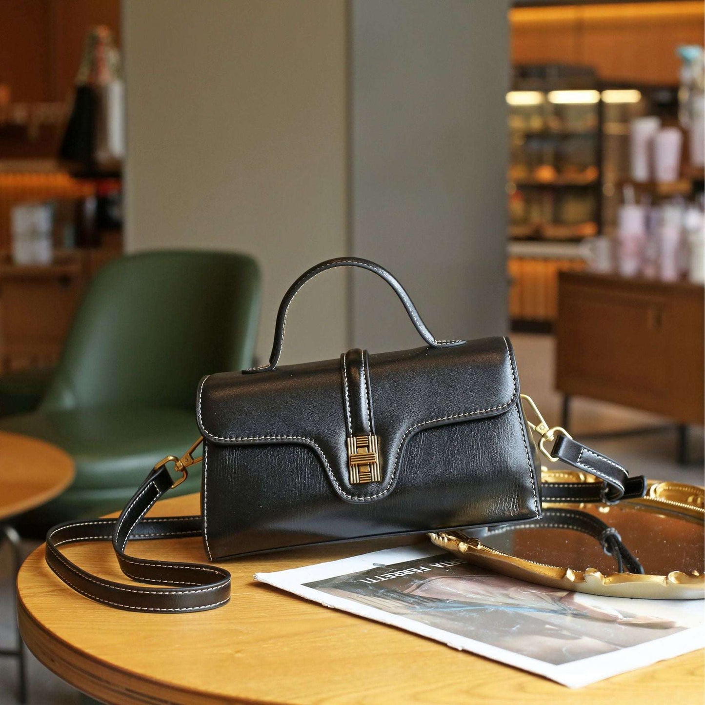 soft grain leather look mini satchel