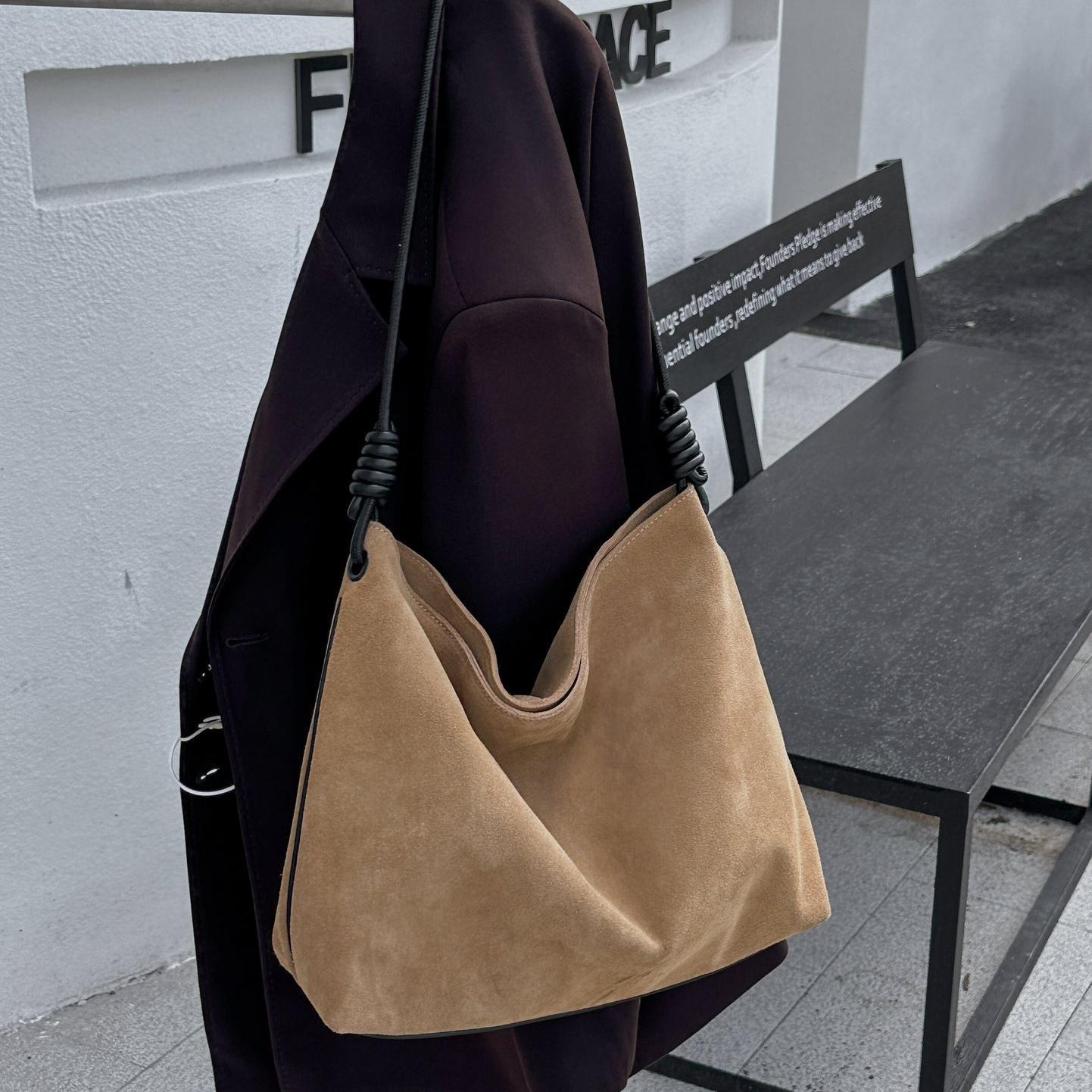 Women's Genuine Suede Leather Tote Bag For Daily Use