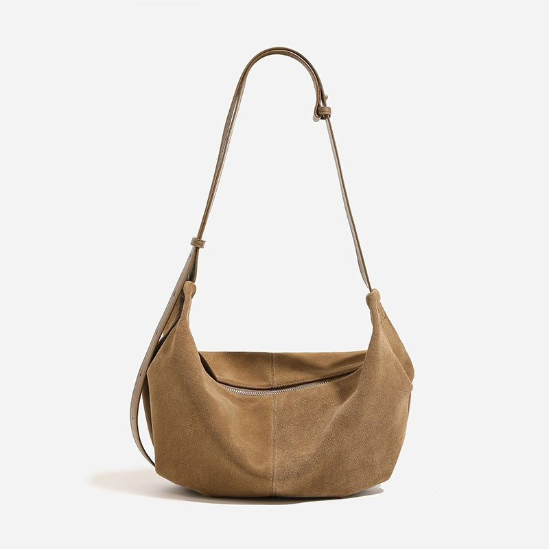 Luxury Nubuck Leather Crossbody Bag for Women with a Soft Texture