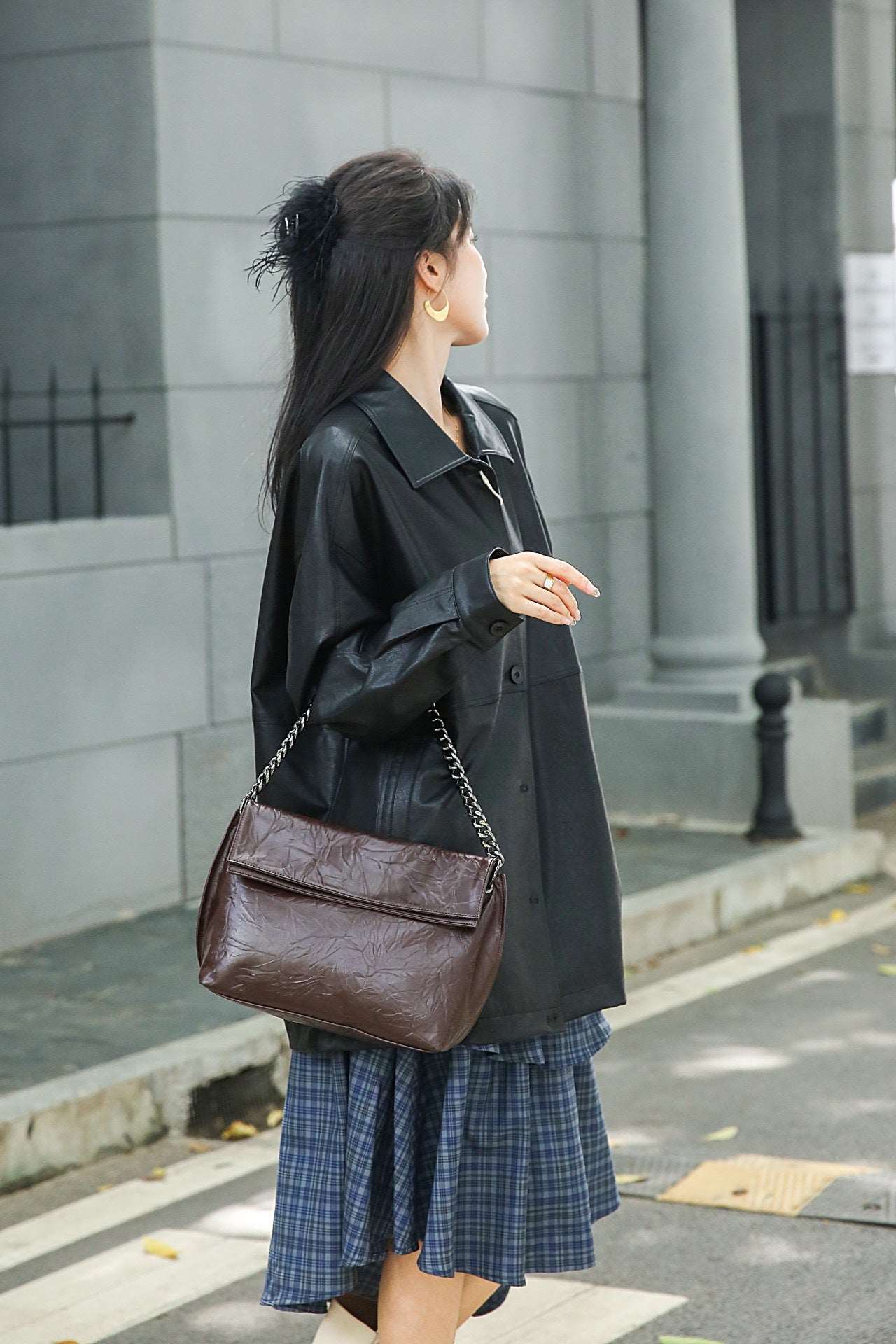 Luxurious Leather Satchel Bag for Women Woyaza