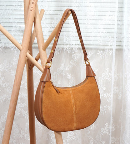 Fashionable Pebbled Leather Hobo Style Crossbody Bag woyaza