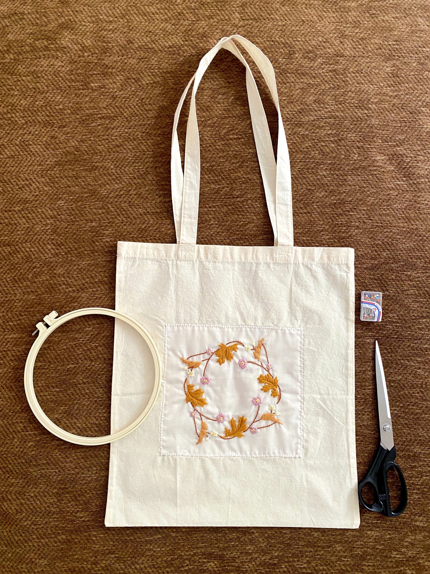 Handmade embroidered floral tote bag for a friend who prefers useful gifts