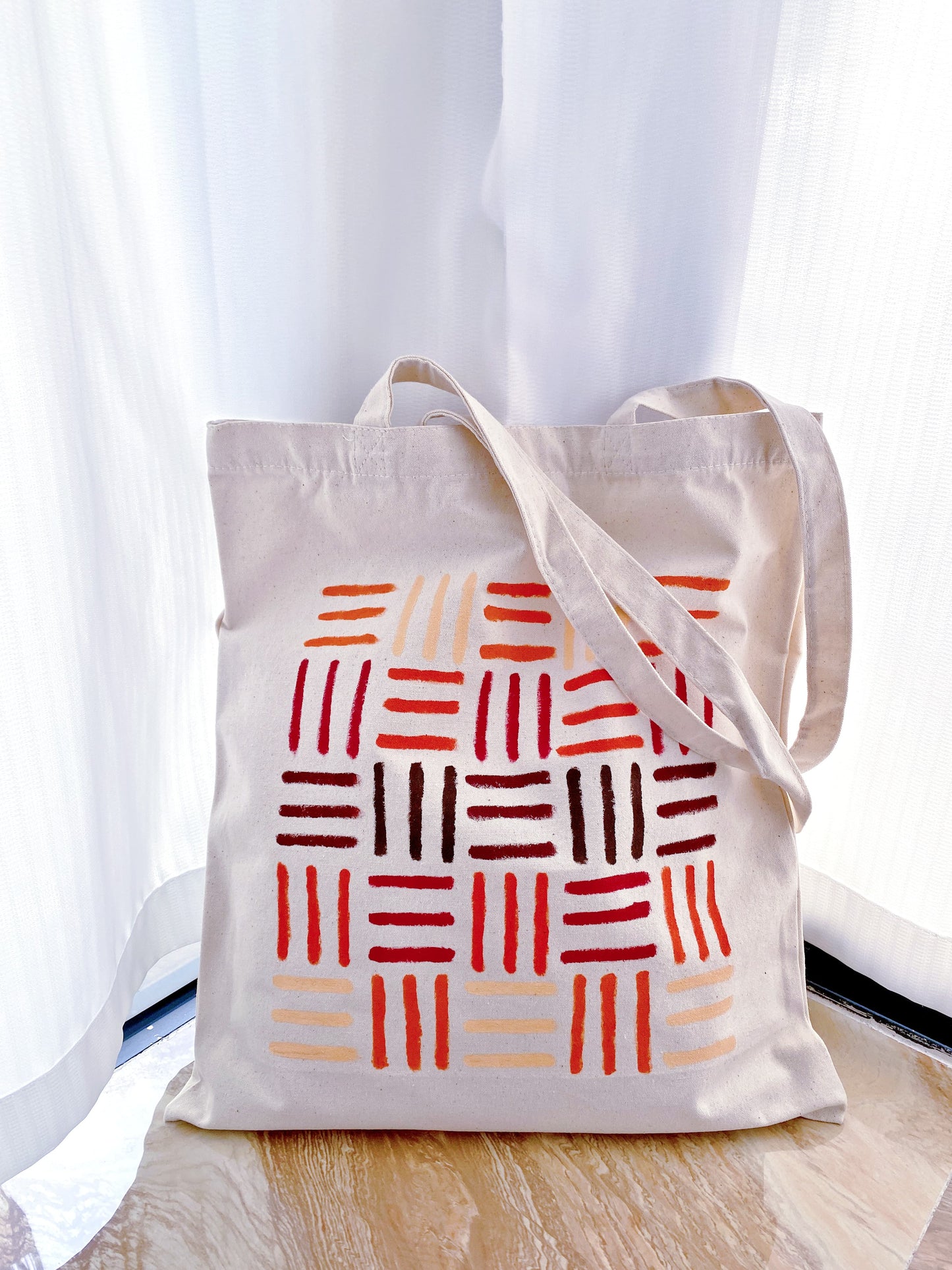 casual oversized tote bag with creative sketch detail