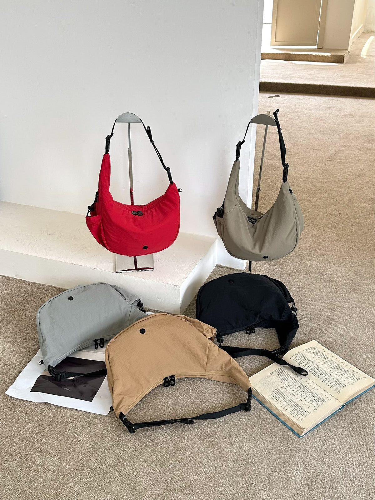 Small half moon sling bag for travel sightseeing