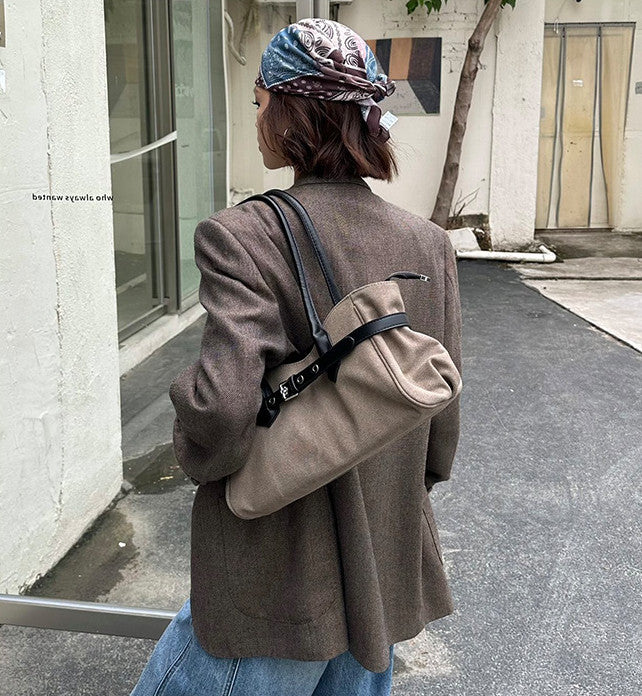 Canvas carry bag styled for a casual afternoon out