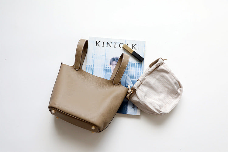 Minimalist Leather Bucket Bag