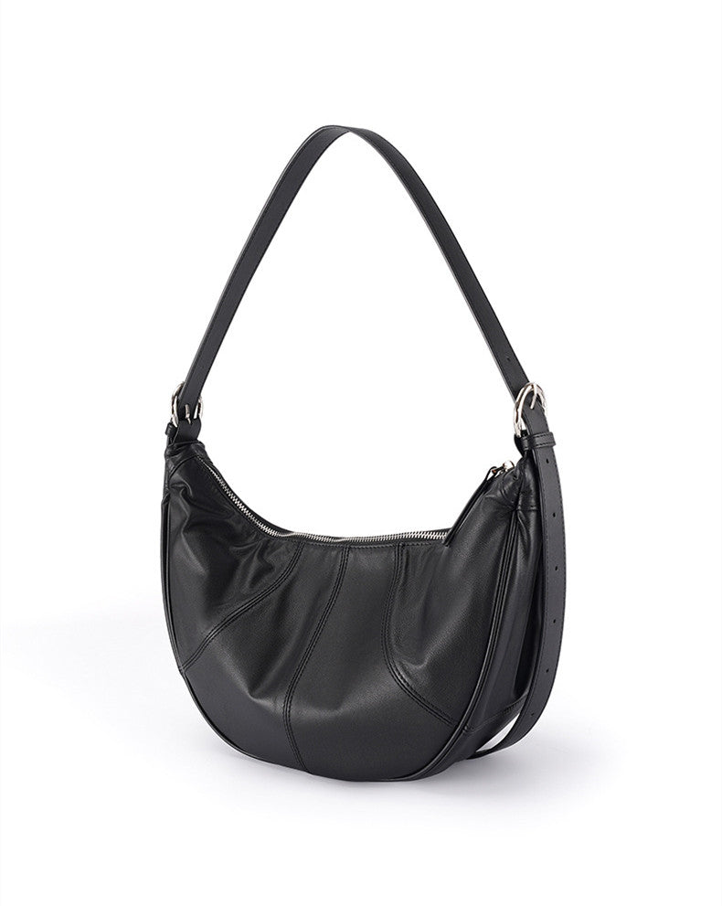 Exquisite Leather Women's Half-Moon Shoulder Bag Luxury Design woyaza