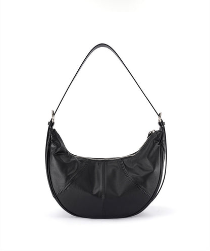 Sophisticated Ladies Genuine Leather Crescent Shoulder Bag woyaza