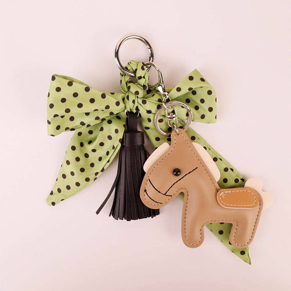 Forest green bow key fob gift for best friend birthday