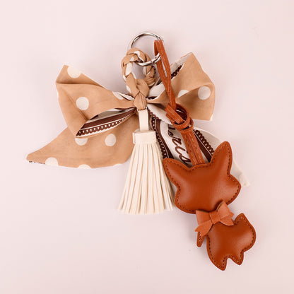 Scarf style tassel charm for handbags and key rings