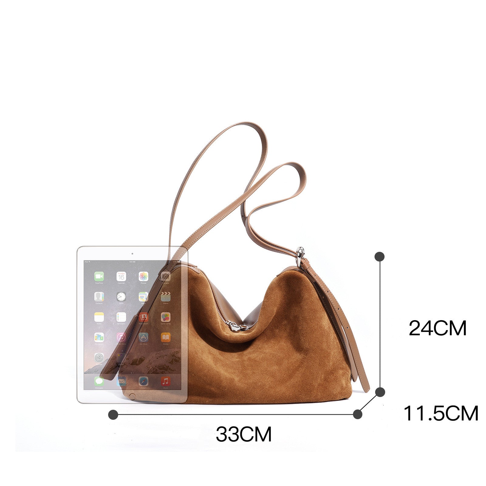timeless leather shoulder tote for women