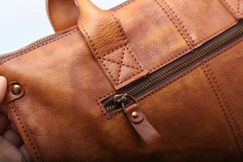 Leather Carry-On Duffel for Traveling Men Woyaza