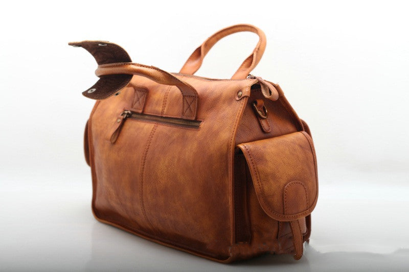 Premium Leather Weekender Bag for Travel Woyaza