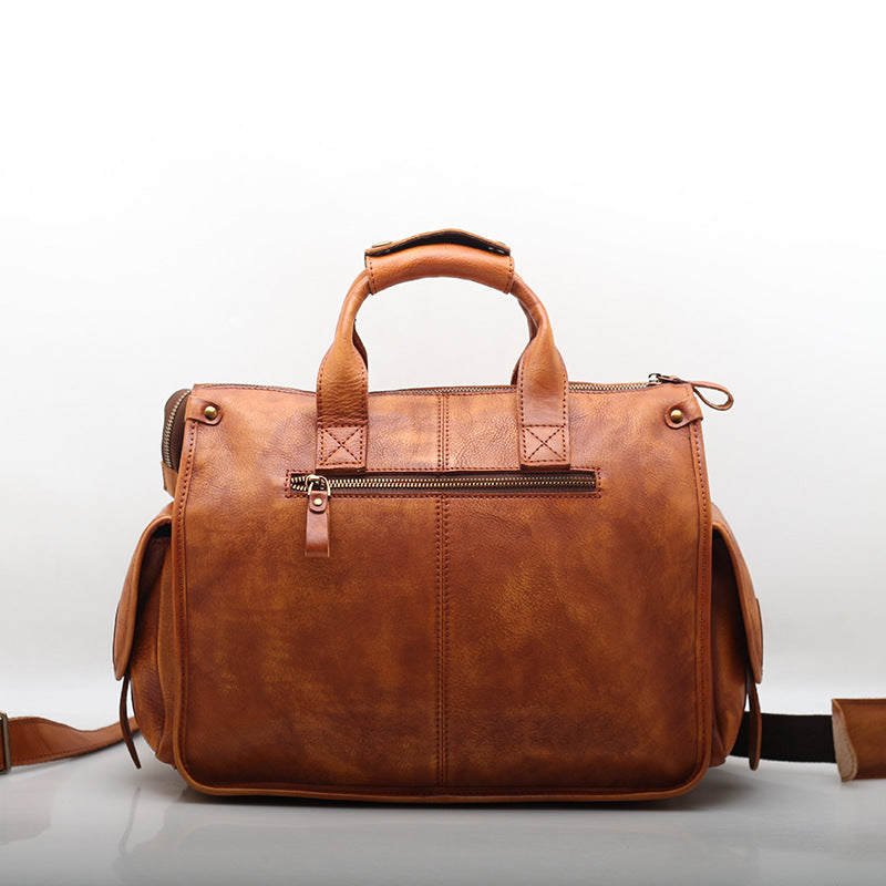 Stylish Leather Carry-On Luggage for Men Woyaza