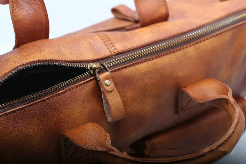 Timeless Leather Travel Holdall for Men Woyaza