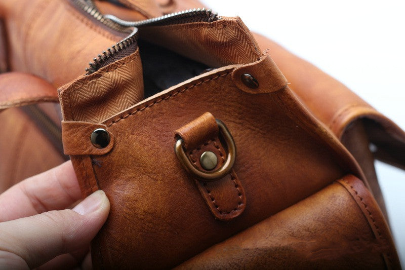 Handcrafted Leather Weekender Bag for Travel Woyaza