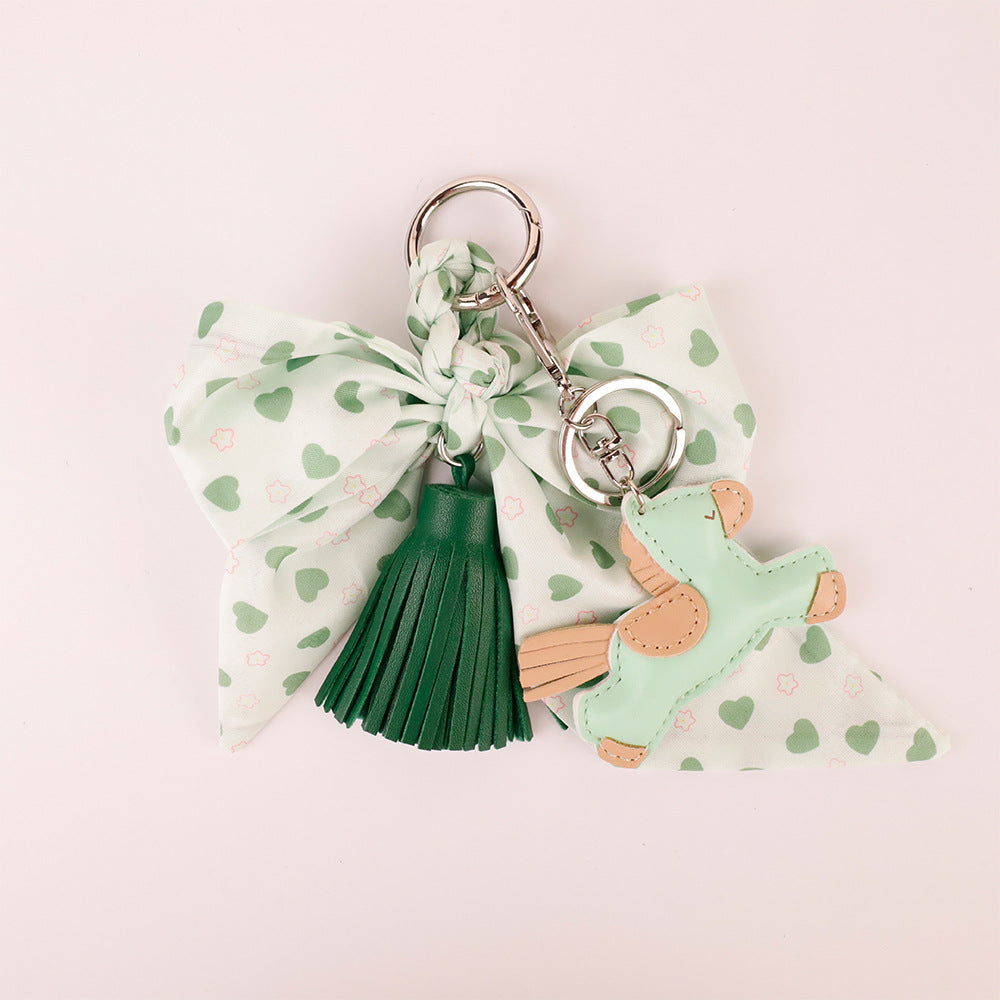 Cute forest green purse charm for personalized bag styling