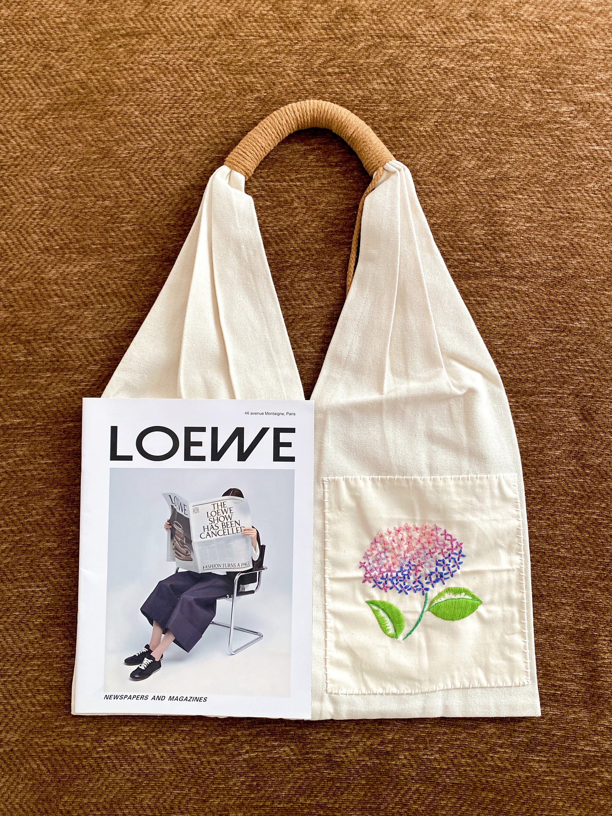 Embroidered floral bag for a thoughtful bridesmaid present