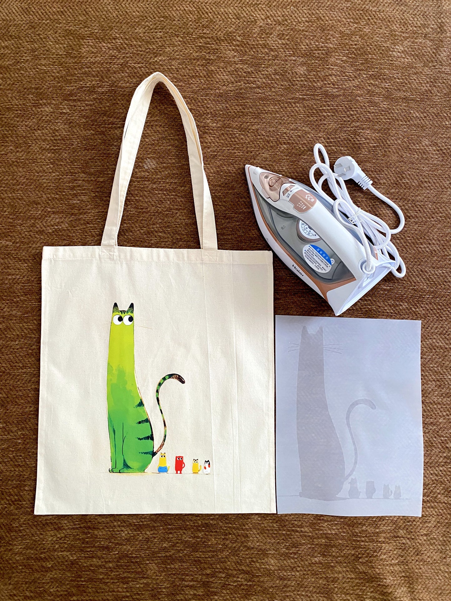 Hand printed cotton carryall gifted during a meaningful family gathering.