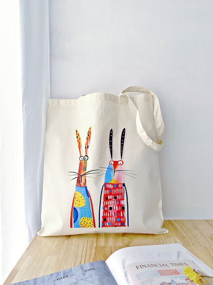 minimal bunny eco tote bag as a thoughtful gift for her