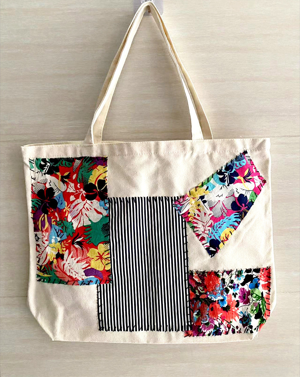 Unique Handmade Fabric Tote Bag with Personalized Design and Sturdy Construction