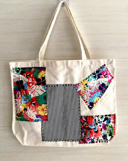 Unique Handmade Fabric Tote Bag with Personalized Design and Sturdy Construction