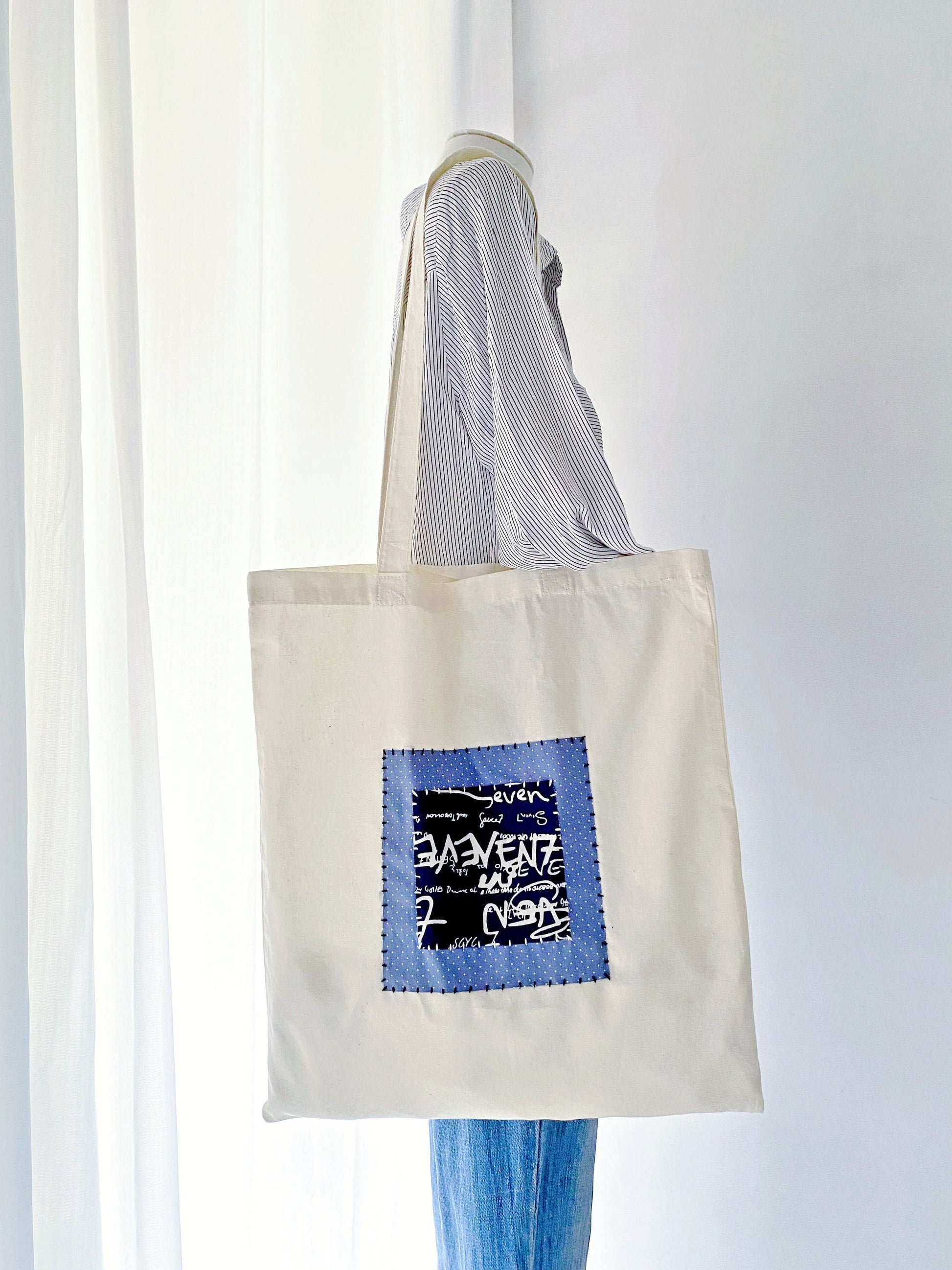 Hand-sewn textile tote, ideal unique gift for Thanksgiving season.
