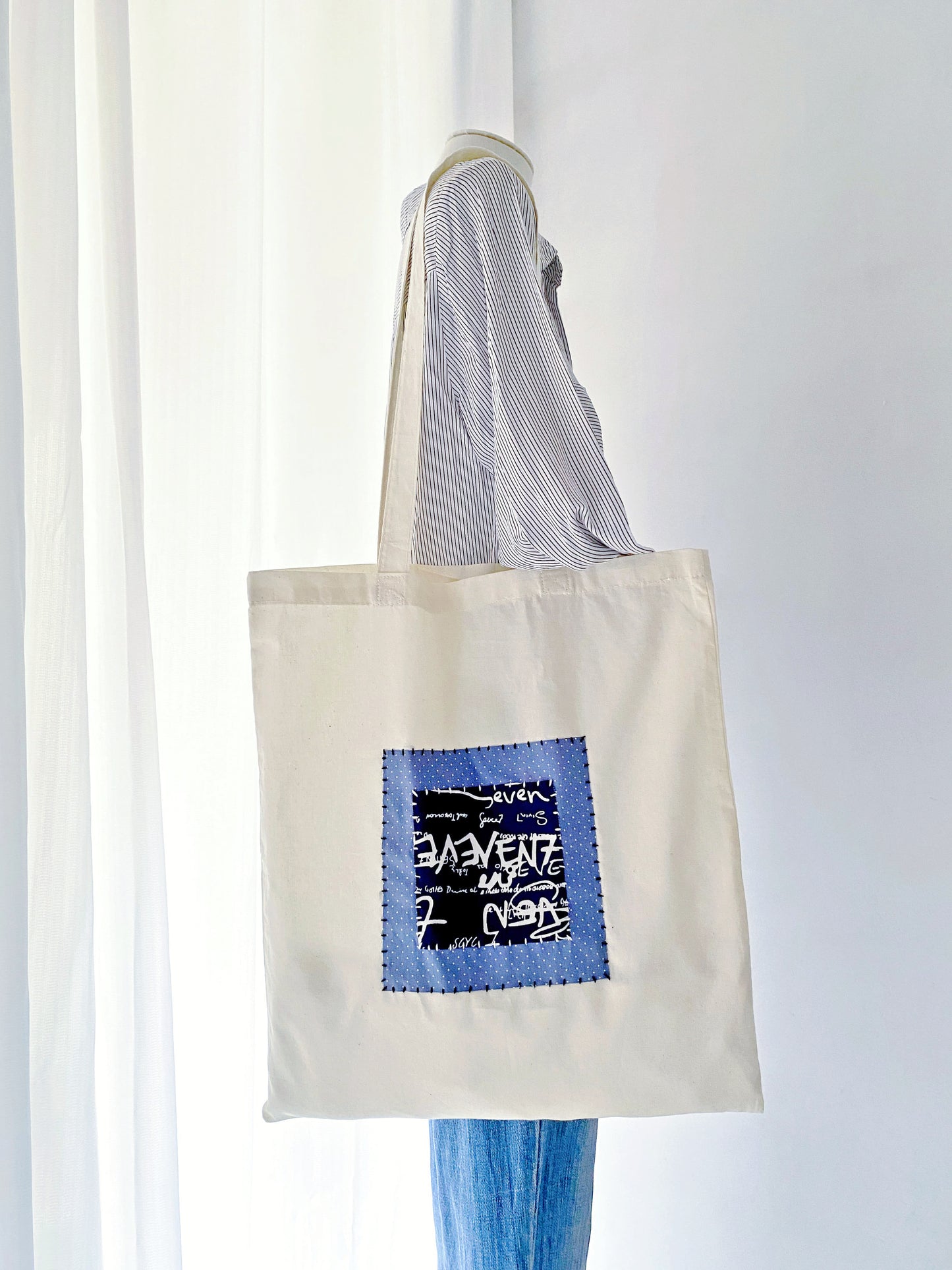 Hand-sewn textile tote, ideal unique gift for Thanksgiving season.
