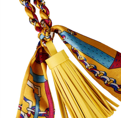 Stylish accessory shown on a minimalist handbag