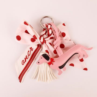 Handmade pink bag charm idea for a birthday gift