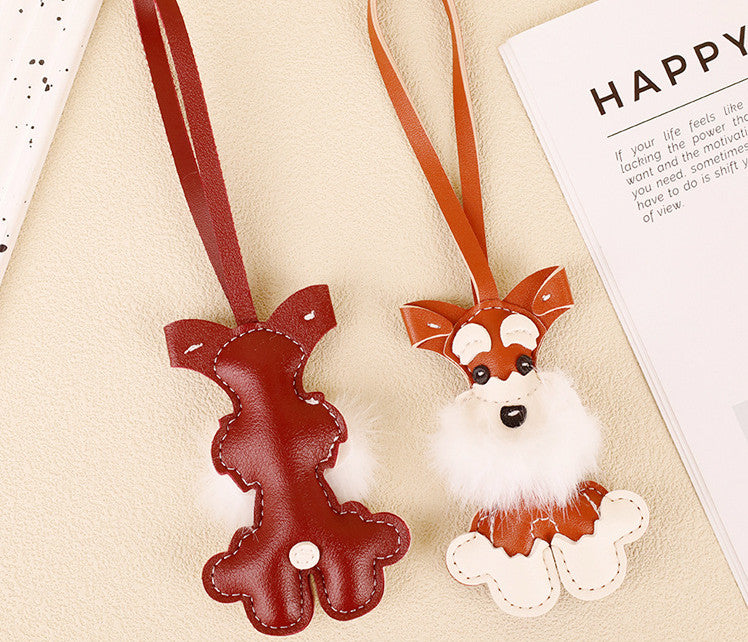 Christmas puppy accessory featuring a handmade Schnauzer design